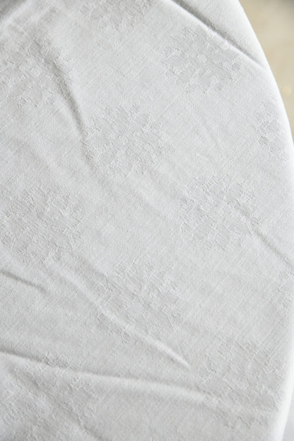 Vintage Square White linen Tablecloth