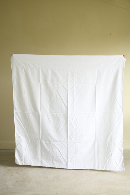 Vintage Square White linen Tablecloth