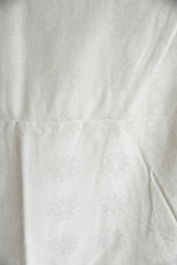 Vintage Square White linen Tablecloth