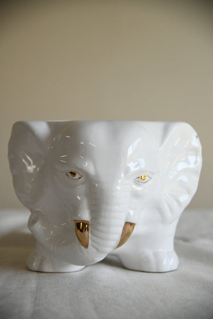 Vintage Ceramic Elephant Planter