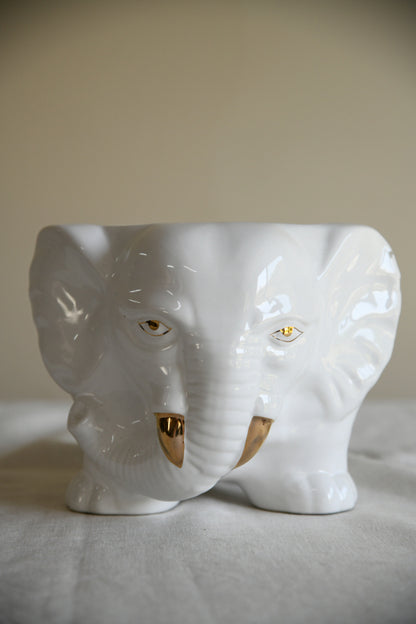 Vintage Ceramic Elephant Planter
