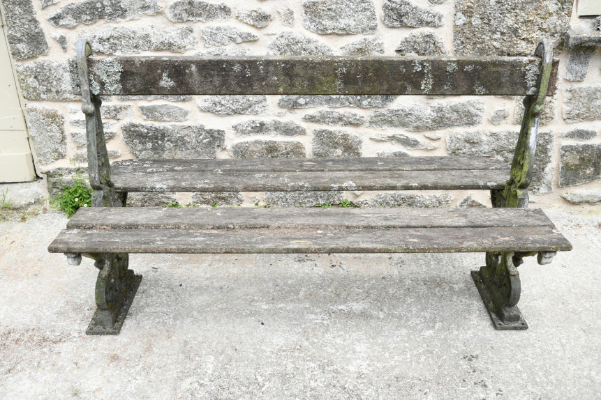 Antique French Cast Iron Garden Bench