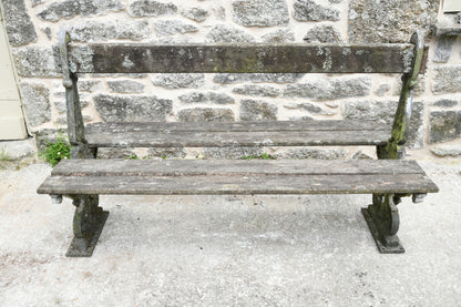 Antique French Cast Iron Garden Bench