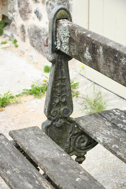 Antique French Cast Iron Garden Bench