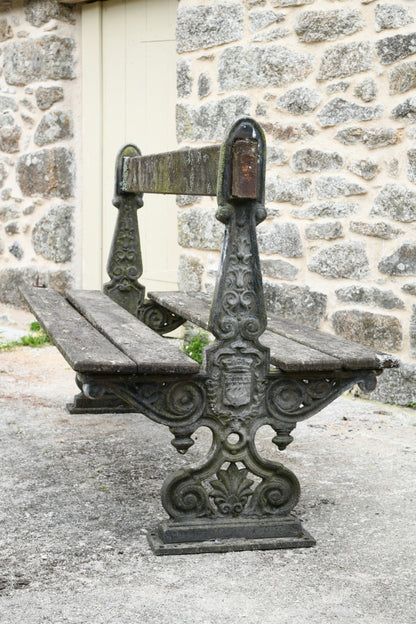 Antique French Cast Iron Garden Bench