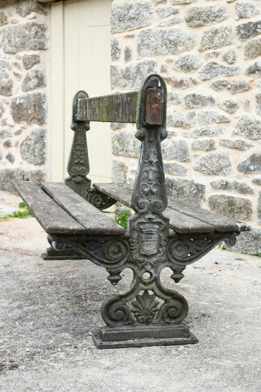 Antique French Cast Iron Garden Bench