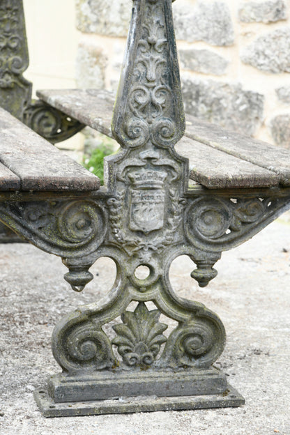 Antique French Cast Iron Garden Bench