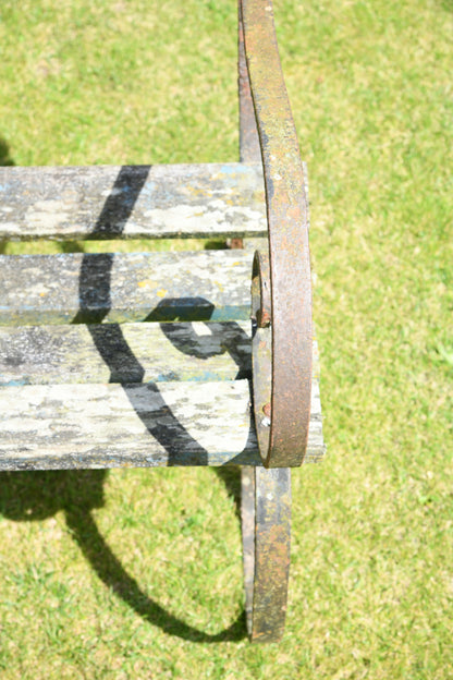 Scrolled Wrought Iron Garden Bench