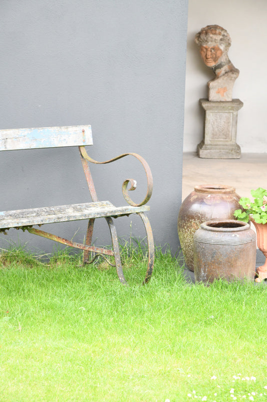 Scrolled Wrought Iron Garden Bench