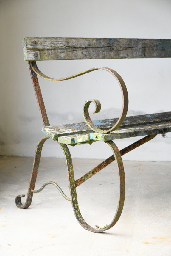 Scrolled Wrought Iron Garden Bench