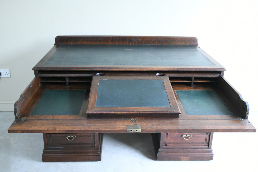 Large Antique Victorian Oak Desk