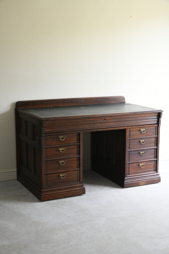 Large Antique Victorian Oak Desk