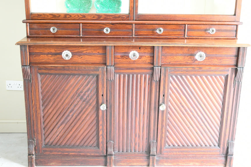 Antique Pitch Pine Glazed Dresser