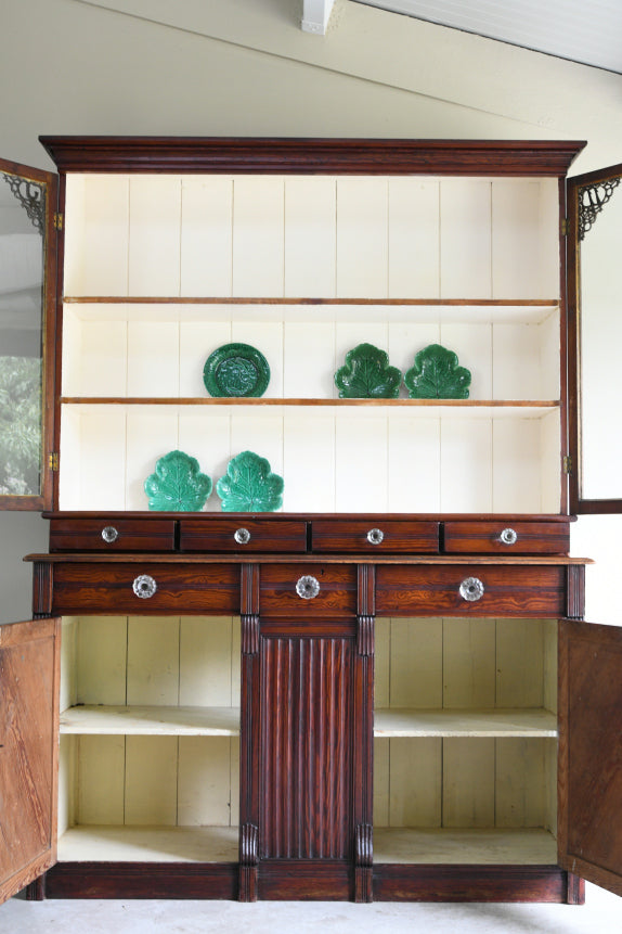 Antique Pitch Pine Glazed Dresser