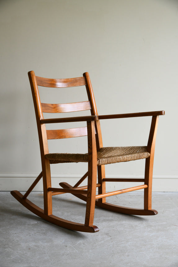 Mid Century Pine Rocking Chair