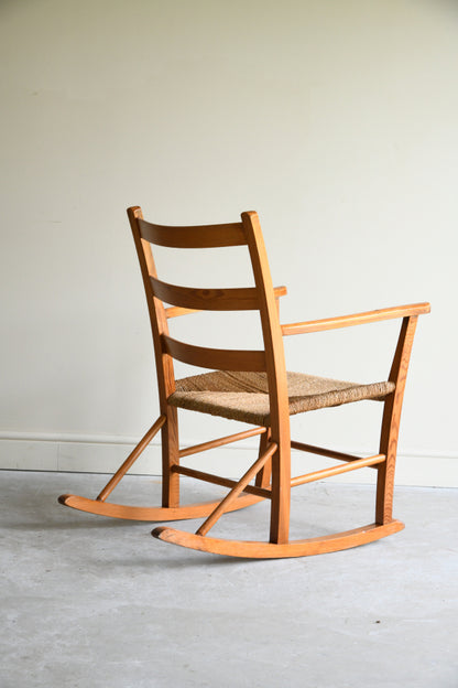 Mid Century Pine Rocking Chair