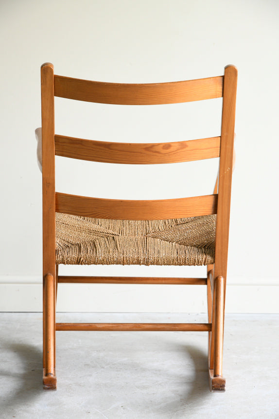 Mid Century Pine Rocking Chair