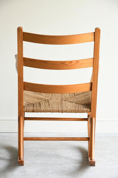 Mid Century Pine Rocking Chair