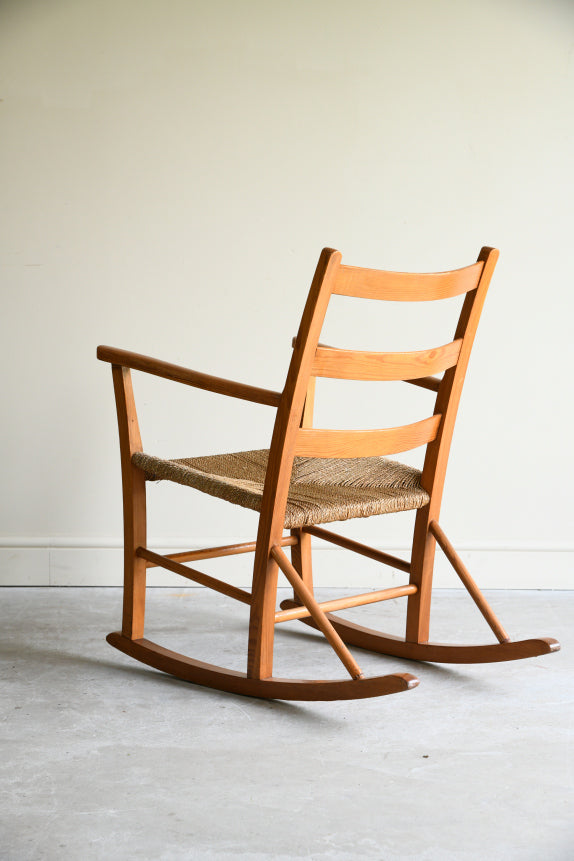 Mid Century Pine Rocking Chair