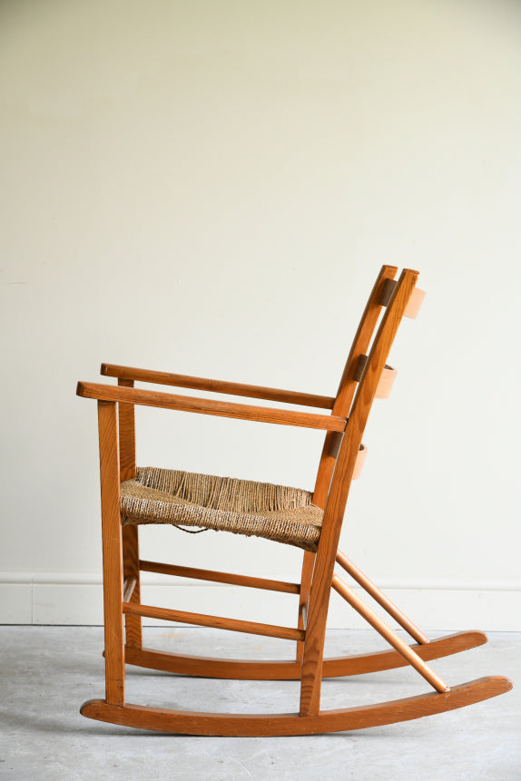 Mid Century Pine Rocking Chair