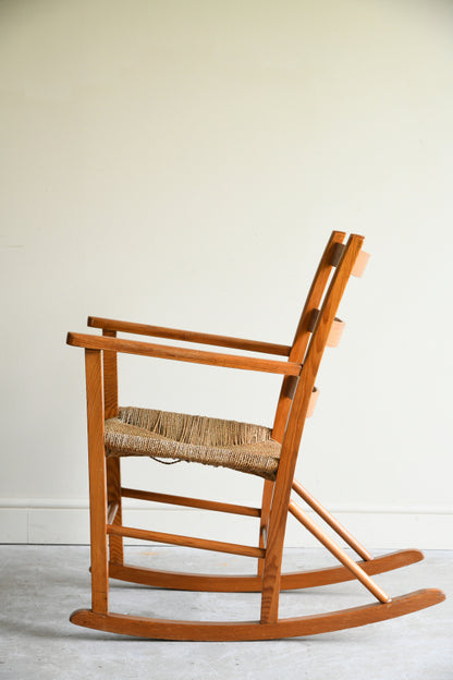 Mid Century Pine Rocking Chair