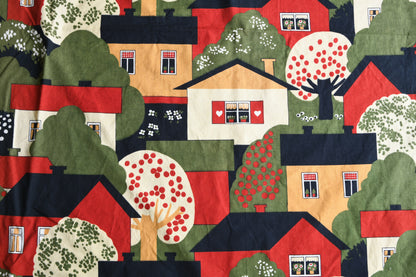 Pair Vintage Scandi Tampella Talot Cotton Curtains