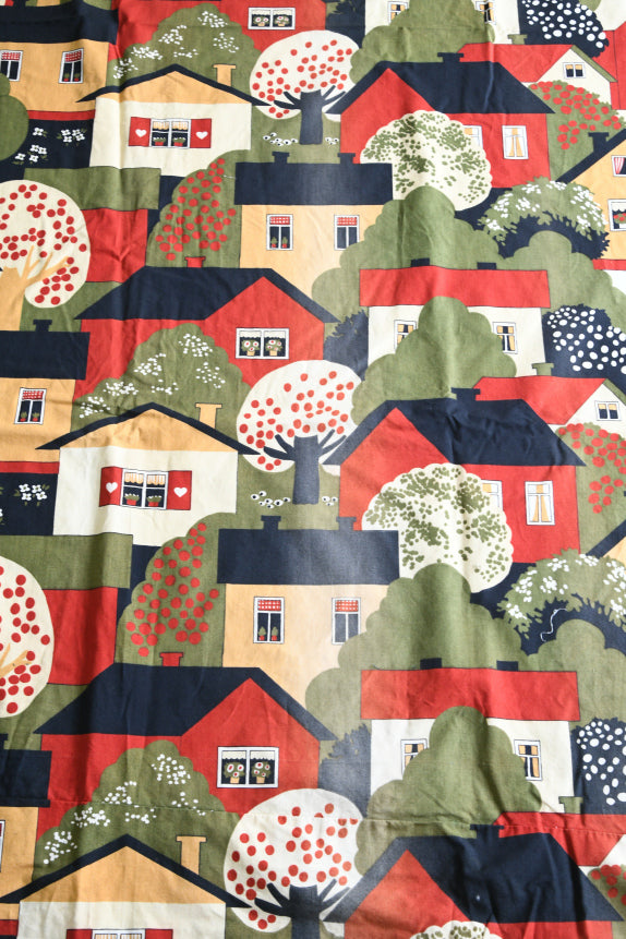 Pair Vintage Scandi Tampella Talot Cotton Curtains