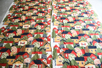 Pair Vintage Scandi Tampella Talot Cotton Curtains