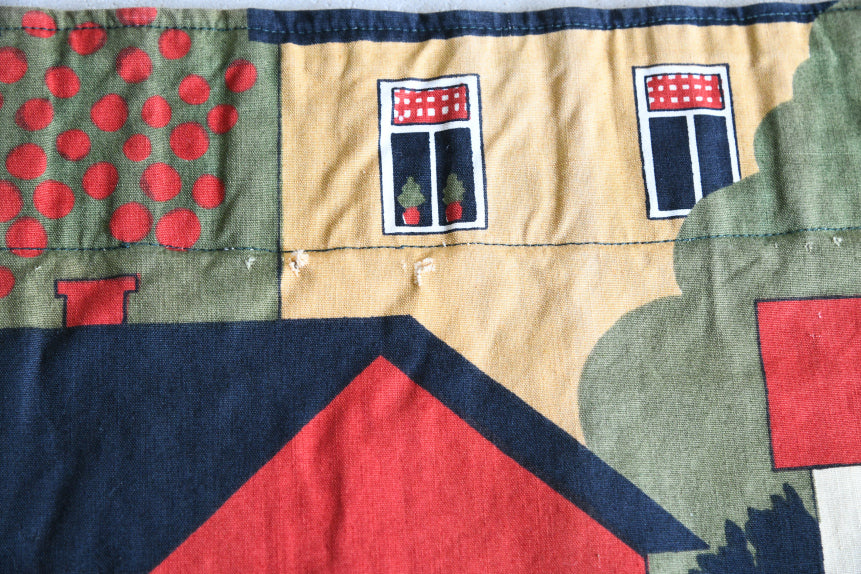 Pair Vintage Scandi Tampella Talot Cotton Curtains