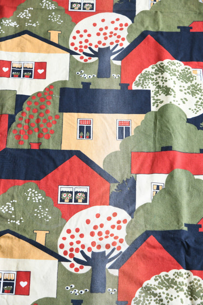 Pair Vintage Scandi Tampella Talot Cotton Curtains