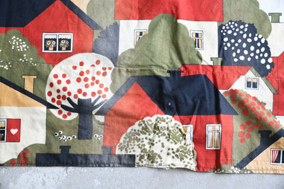 Pair Vintage Scandi Tampella Talot Cotton Curtains