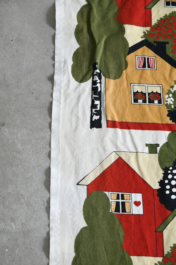 Pair Vintage Scandi Tampella Talot Cotton Curtains