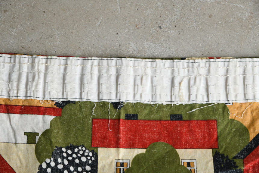 Pair Vintage Scandi Tampella Talot Cotton Curtains