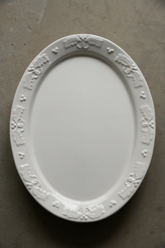 Pair Large Oval White Serving Platters