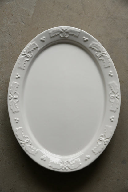 Pair Large Oval White Serving Platters