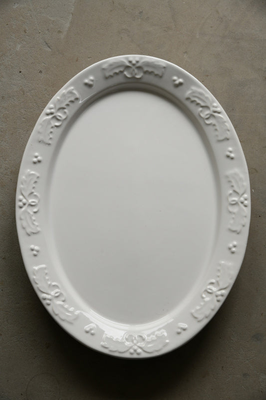 Pair Large Oval White Serving Platters