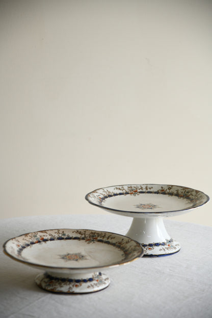 Pair Victorian Ceramic Cake Stands