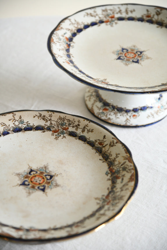 Pair Victorian Ceramic Cake Stands