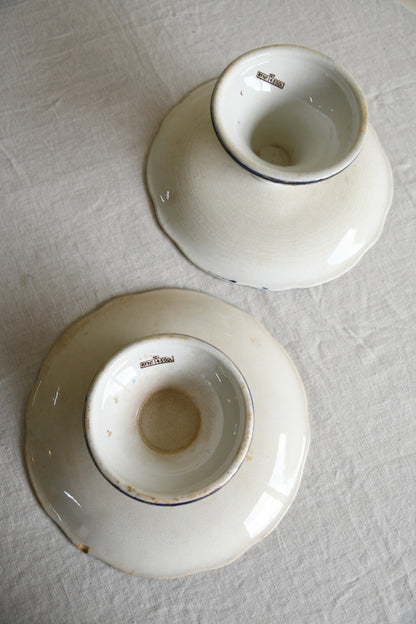 Pair Victorian Ceramic Cake Stands