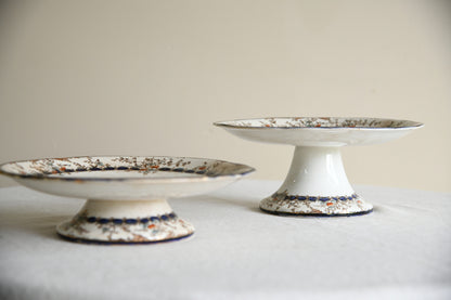 Pair Victorian Ceramic Cake Stands