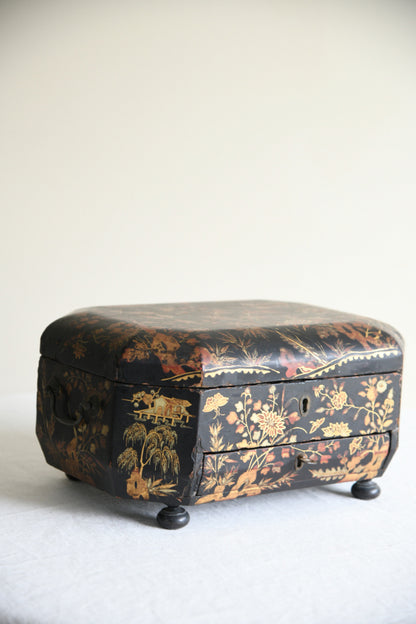Chinese Black Lacquer Box