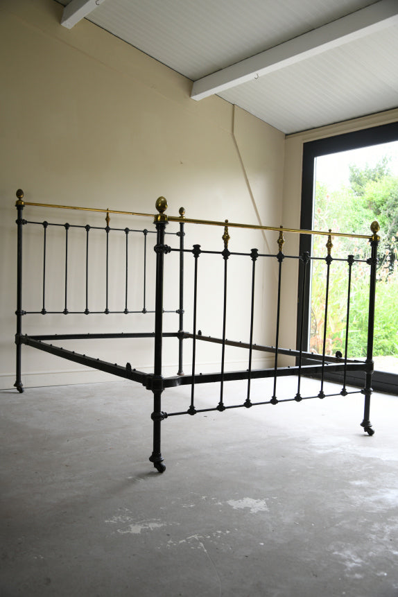 Victorian Black & Brass Bed Frame