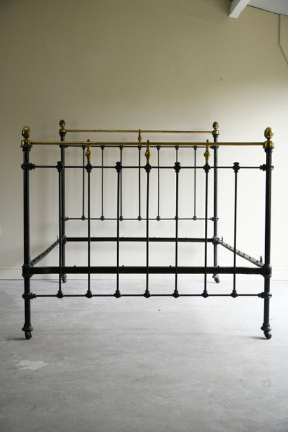 Victorian Black & Brass Bed Frame