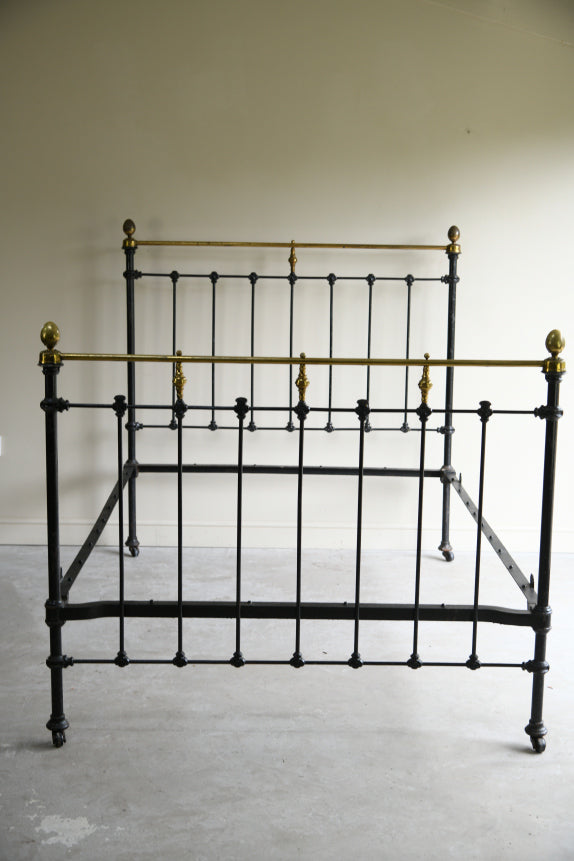 Victorian Black & Brass Bed Frame