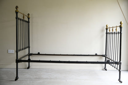 Victorian Black & Brass Bed Frame