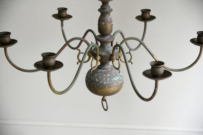 Single Dutch Style Brass 6 Arm Candelabra Chandelier