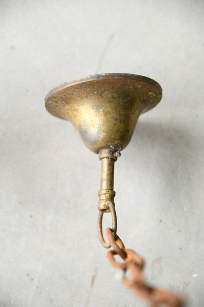 Single Dutch Style Brass 6 Arm Candelabra Chandelier