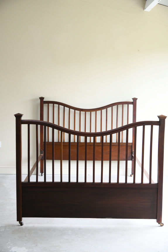 Victorian Mahogany Arts & Crafts Style Double Bed Frame