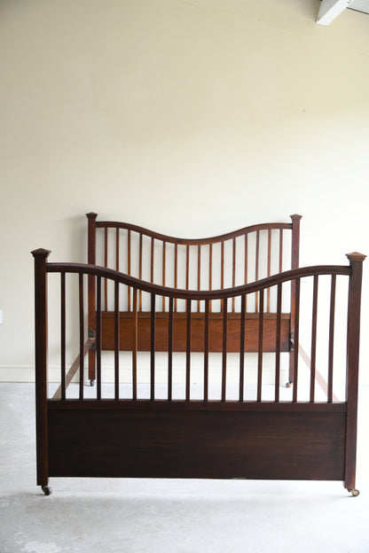 Victorian Mahogany Arts & Crafts Style Double Bed Frame