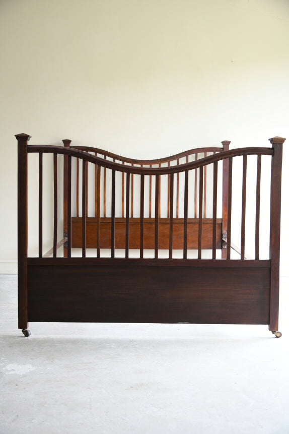 Victorian Mahogany Arts & Crafts Style Double Bed Frame